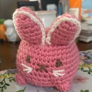 Bella Bunny Handmade Pink Crochet Bunny Small Pet Toy -